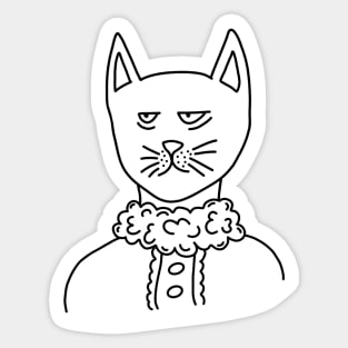 Tired Cat as Santa Sticker